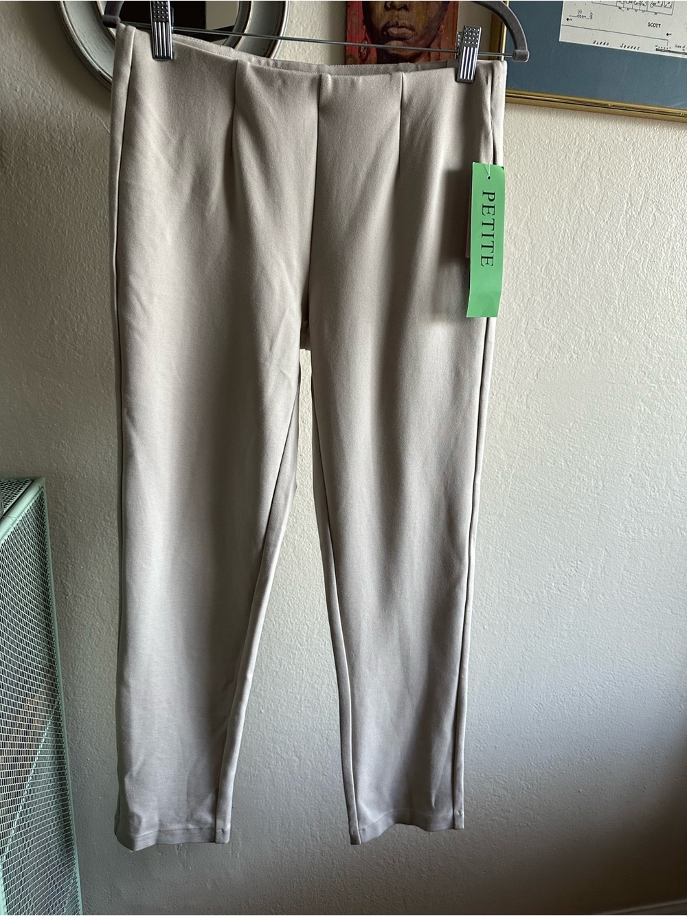 Philosophy Petite Skinny Ponte Pants in Light Taupe